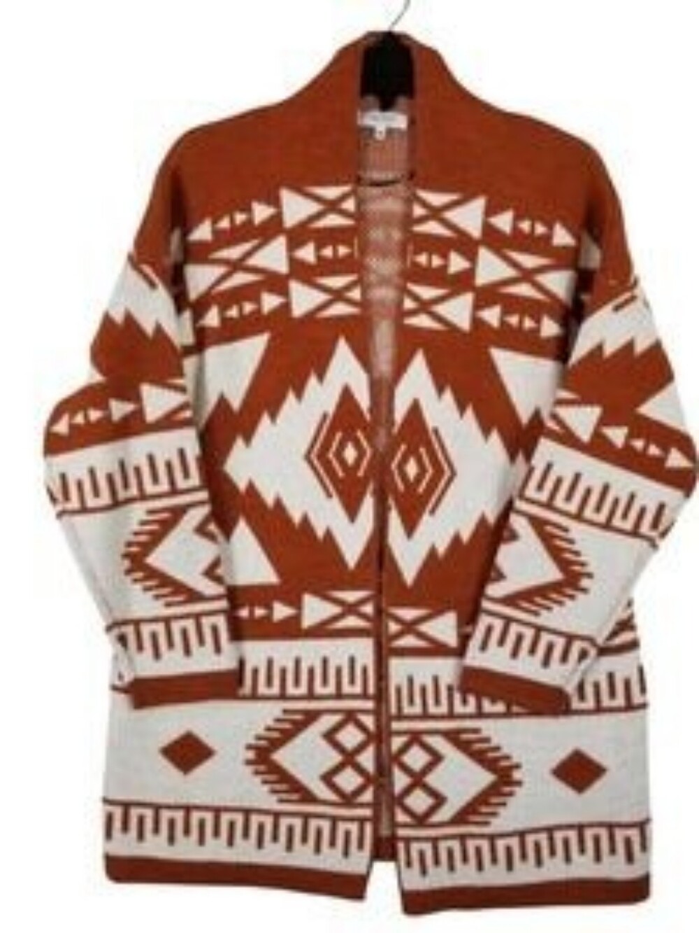 Bartolini Aztec Rust and Ivory Knit Cardigan Medium